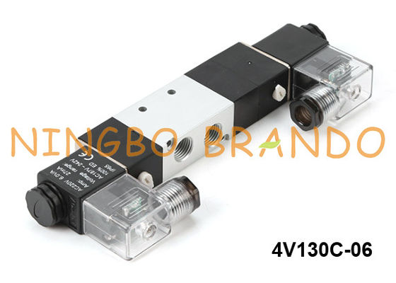 Tipo 5/3 elettrovalvola a solenoide pneumatica di modo 24VDC 220VAC di 4V130C-06 Airtac