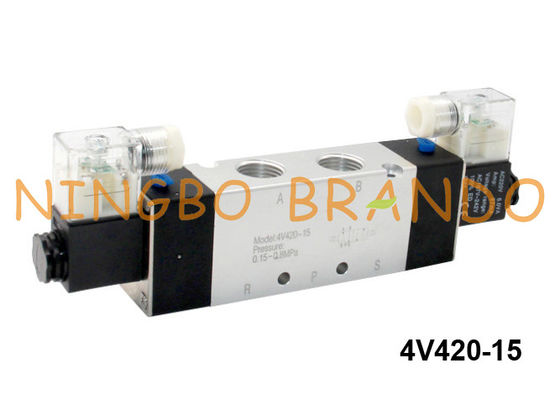 tipo posizione pneumatica 24V 220V di 4V420-15 Airtac di modo 2 dell'elettrovalvola a solenoide dell'aria 5