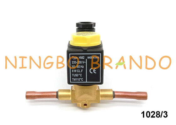 Castel Type 1028/3 di 3/8&quot; CA dell'elettrovalvola a solenoide di refrigerazione della lega per saldatura 220V