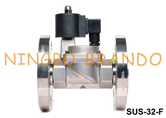 1 1/4&quot; guarnizione flangiata 24V 220V dell'elettrovalvola a solenoide di acciaio inossidabile 304 PTFE