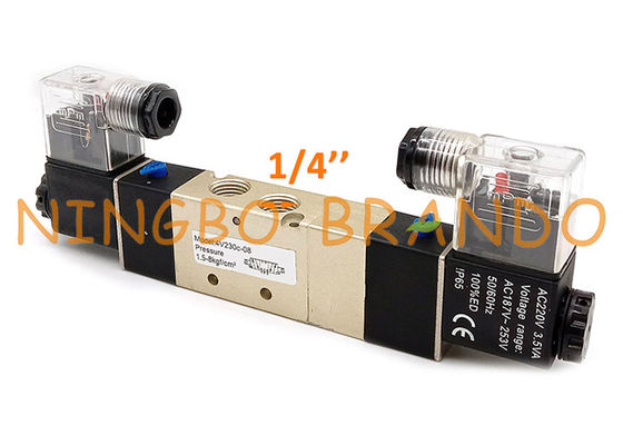 4V230C-08 1/4&quot; valvola pneumatica del doppio del solenoide 5/3 centro chiuso di modo