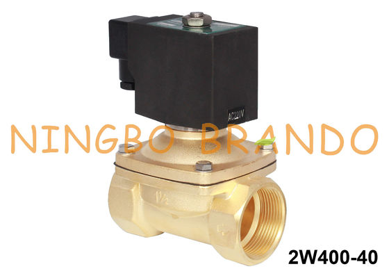 Elettrovalvola a solenoide a 1,5 pollici dell'acqua dell'ottone di NC di 2 modi 24VDC 220VAC