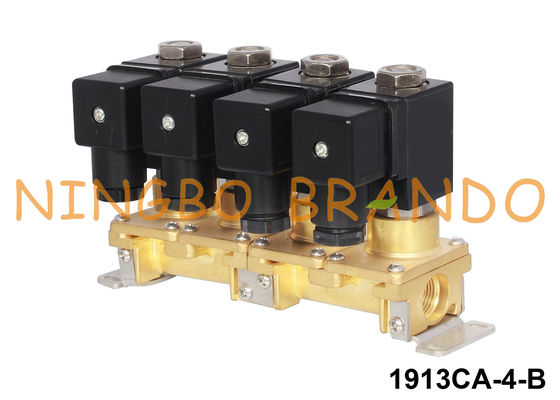 1/8&quot; 1/4&quot; multiplo combinazione d'ottone 24V 220V dell'elettrovalvola a solenoide di 4 gruppi