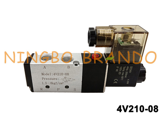 modo 4V210-08 5/2 1/4&quot; elettrovalvola a solenoide di Airtac DC24V AC220V 4V210-08-B