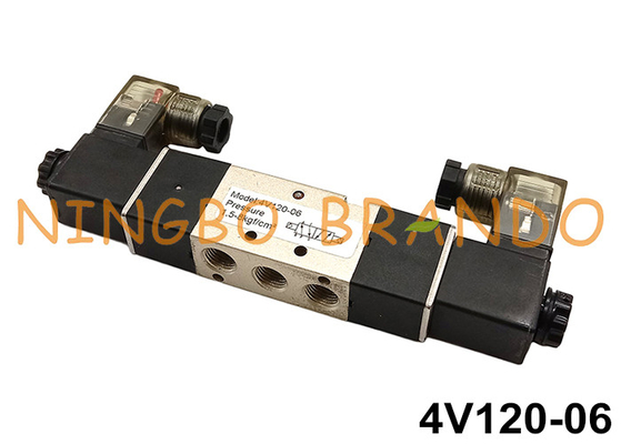 valvola pneumatica AC220V AC110V DC24V del solenoide del doppio 4V120-06