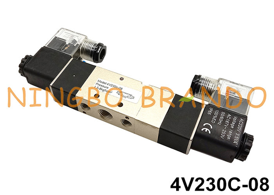 5/3 di modo 1/4&quot; elettrovalvola a solenoide del controllo aereo pneumatico 4V230C-08