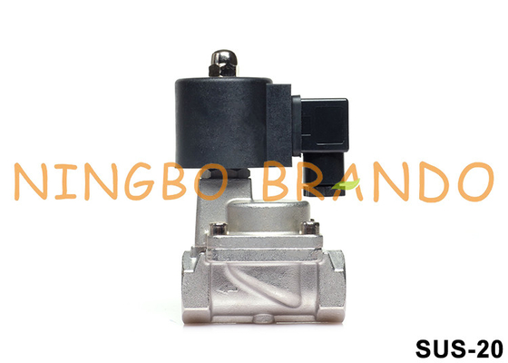 3/4&quot; 2/2 di elettrovalvola a solenoide di Piston Stainless Steel del pilota di NC di modo 24V 220V