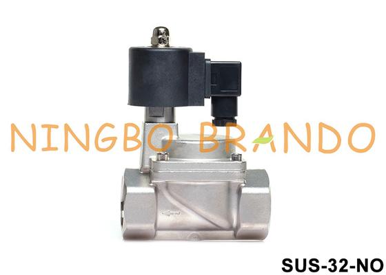 1-1/4» 2 guarnizione aperta normale 24V 220V dell'elettrovalvola a solenoide di modo ss 304 PTFE