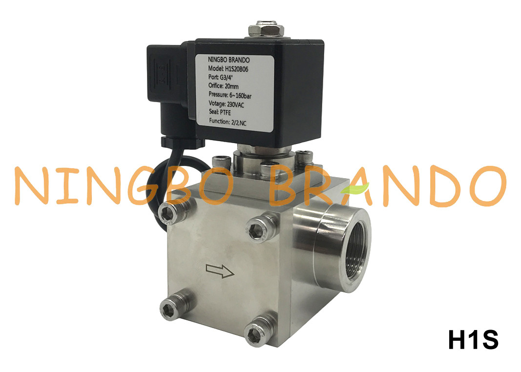 1' Valvola solenoide ad alta pressione di acqua-aria 120 bar 12V 24V 160 bar 110V 220V