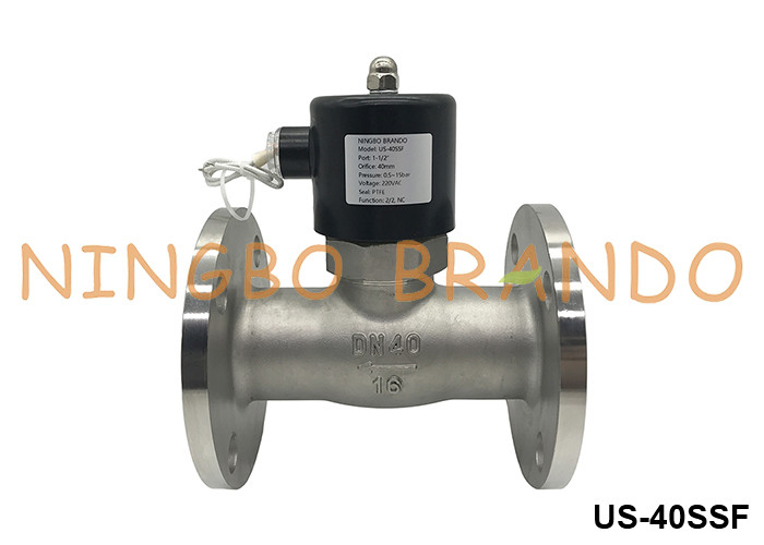 DN40 Valvola solenoide in acciaio inossidabile a vapore caldo a flangia 1.5'' 24V 110V 220V