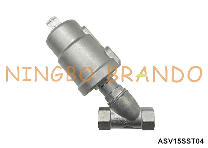 1/2' DN15 PN16 Thread Pneumatic Angle Seat Valve Single Acting Normalmente chiuso