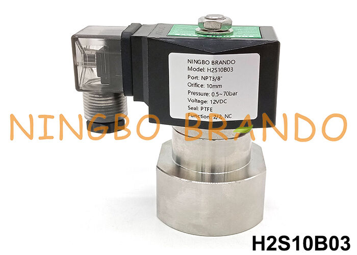 Valvola a solenoide in acciaio inossidabile ad alta pressione 3/8'' 100 Bar 220VAC 70 Bar 24VDC