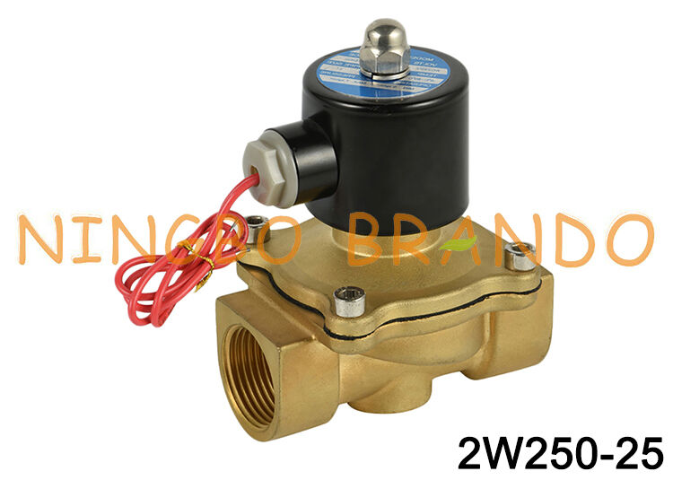 2W250-25 1' Valvola solenoide elettrica in ottone per l'acqua, aria, gas e olio 2 vie normale chiusa
