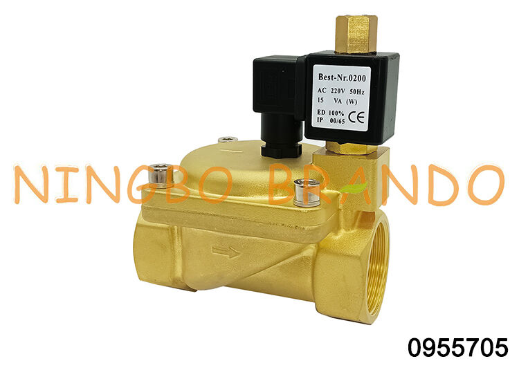 0955705 1.5'' 2 Way Brass Solenoid Valve Normalmente aperto 24V 110V 220V