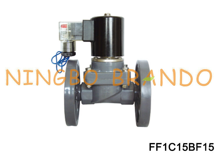 Tipo flangia elettrovalvola anticorrosiva resistente agli acidi DN15 CPVC 220V