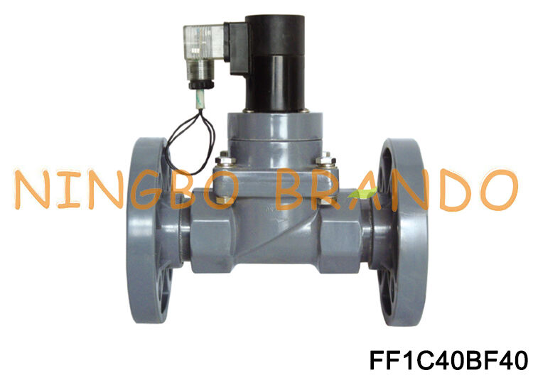 Valvola a diaframma della flangia di DN40 1-1/2" CPVC per il prodotto chimico 220V 110V 24V dell'alcali acido
