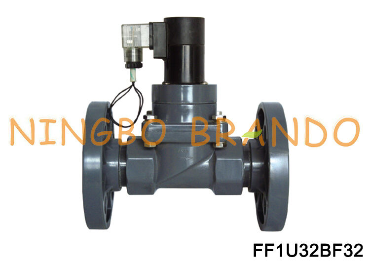 1-1/4" elettrovalvola a solenoide chimica flangiata anti-corrosione della valvola a diaframma UPVC DN32