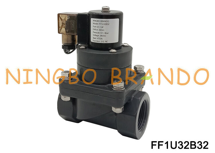 1-1/4'' UPVC Anti-Corrosive Solenoid Valve DN32 Chemical Valve