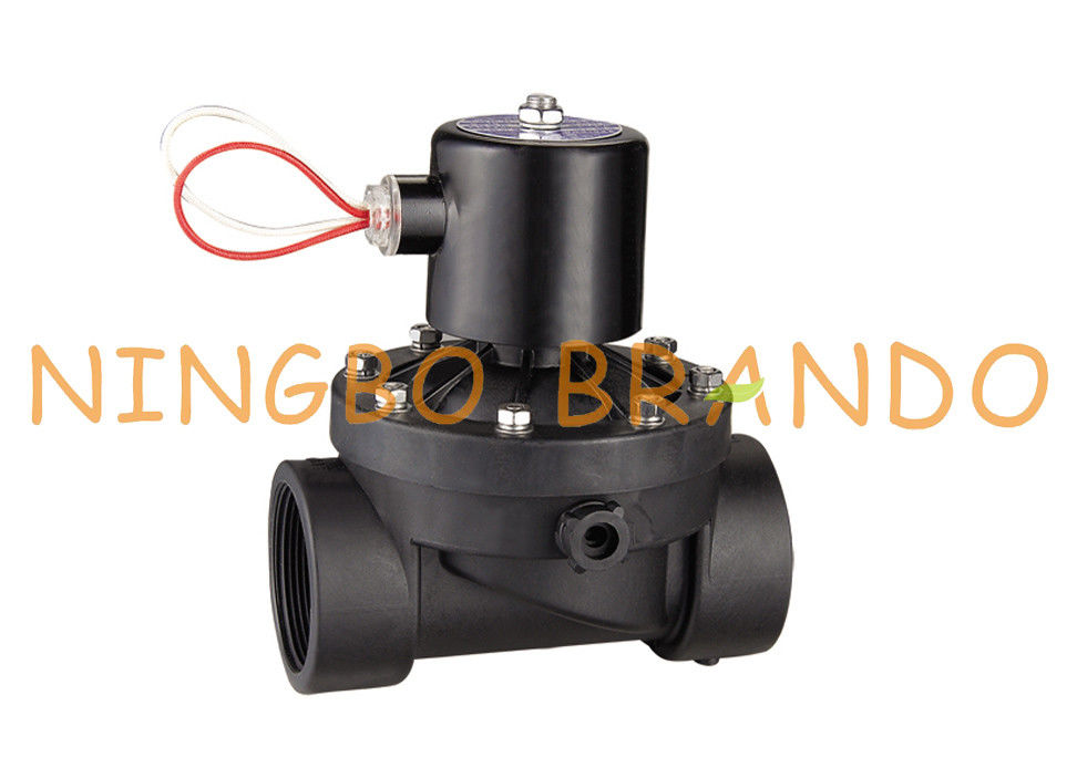 CA di CC a 2 pollici 110V 220V dell'elettrovalvola a solenoide dell'acqua PA66 1 elettrico di plastica di nylon 12V 24V