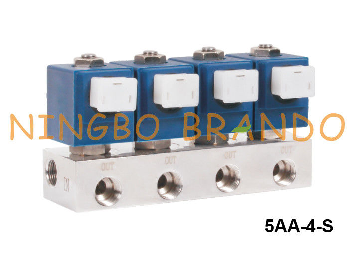 Elettrovalvole a solenoide montata collettore di acciaio inossidabile 1/4&quot; 3/8&quot; 1/2» 24V 220V