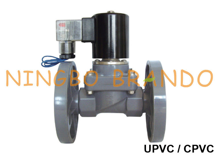 1/2» ha flangiato elettrovalvola a solenoide di plastica del PVC di UPVC anti 24V corrosivo 220V