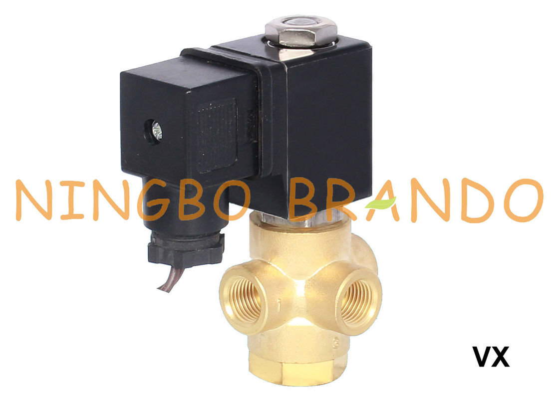 Elettrovalvola a solenoide d'ottone di 3 modi 1/8&quot; 1/4&quot; normalmente chiusi 12V 24V 110V 220V