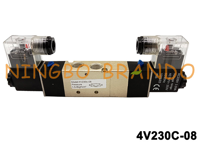 Tipo modo di AirTAC di dc 5/3 di CA 24V dell'elettrovalvola a solenoide di PT1/4 4V230C-08 220V