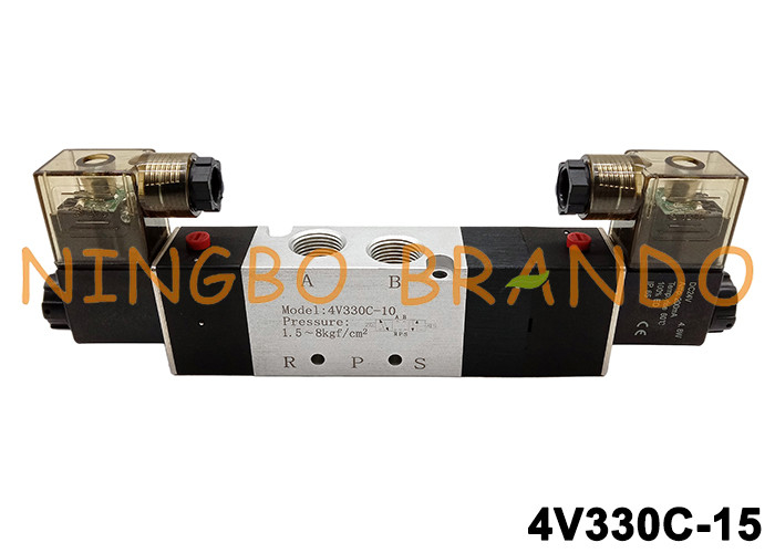 Tipo 3/8&quot; di 4V330C-10 Airtac centro vicino pneumatico 220V dell'elettrovalvola a solenoide