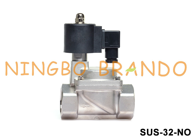 1-1/4» 2 guarnizione aperta normale 24V 220V dell'elettrovalvola a solenoide di modo ss 304 PTFE