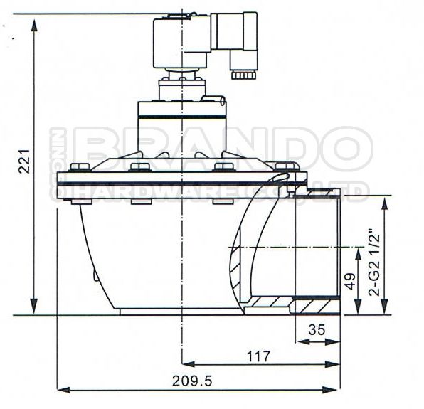 tipo impulso Jet Valve 0 di CA62T Goyen di 2 1/2» del collettore di polveri