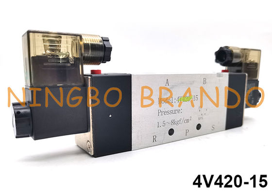 tipo modo pneumatico 24V 220V di 4V420-15 Airtac dell'elettrovalvola a solenoide del controllo aereo 5/2