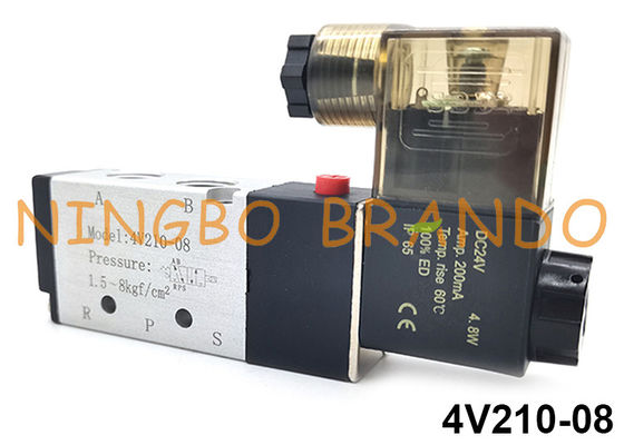 4V210-08 5/2 vie Airtac tipo pneumatica singola elettrovalvola a solenoide 24V 110V 220V