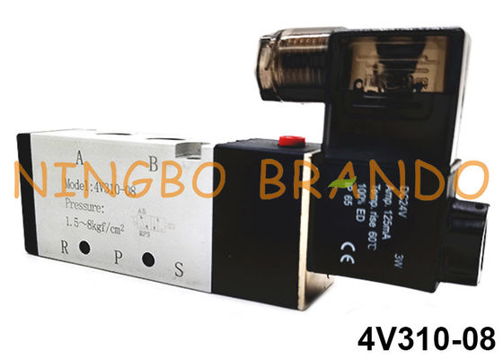 4V310-08 Airtac tipo 5/2 elettrovalvola a solenoide singola pneumatica 24V 110V 220V