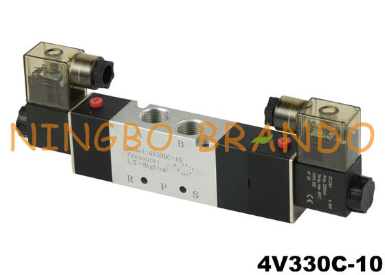 4V330C-10 3/8'' Valvola di controllo dell'aria pneumatica a doppio solenoide 24 V CC 220 V CA