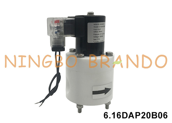 3/4' PTFE Valvola solenoide anticorrosione Acido alcalino resistente alle sostanze chimiche 24V 110V 220V