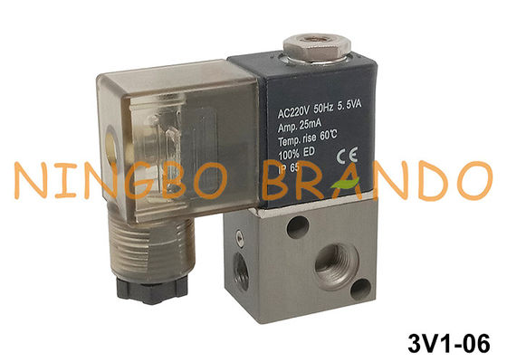 3V1 Serie 1/6' Pneumatica Valvola d'aria solenoide 3V1-06 24V 220V