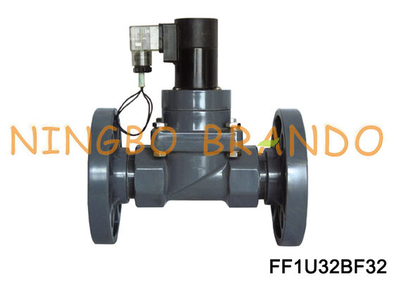 1-1/4" elettrovalvola a solenoide chimica flangiata anti-corrosione della valvola a diaframma UPVC DN32