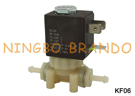 2 Way NC Food Grade Safe PA66 Plastic Water Solenoid Valve DC12V KF06
