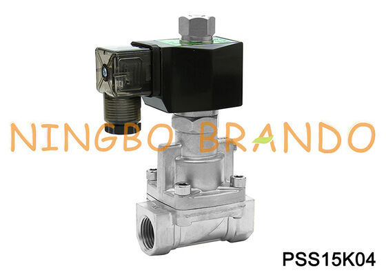 1/2'' Inch Steam Solenoid Valve 24VDC Normally Opened Stainless Steel