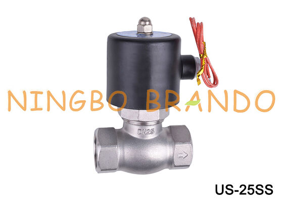 US-25 1'' DN25 Elettrovalvola vapore in acciaio inossidabile ad alta temperatura 24V 220V