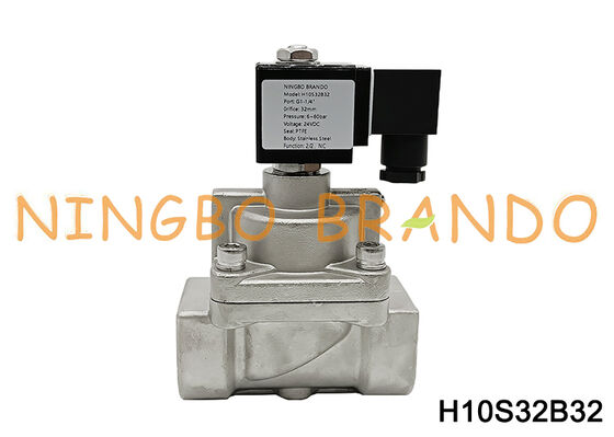 Elettrovalvola in acciaio inossidabile ad alta pressione DN32 1-1/4'' da 6 a 80 bar 24 V 220 V