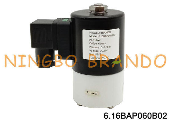 Valvola di isolamento degli alcali acidi con elettrovalvola a solenoide anticorrosiva in PTFE da 1/4 di pollice