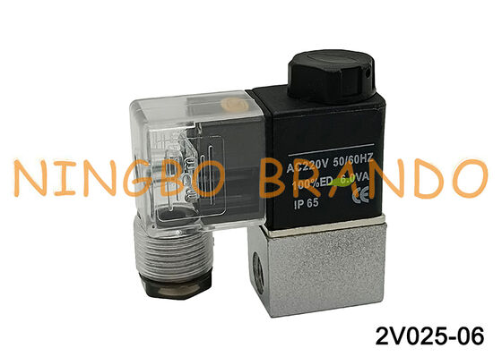 2V025-06 Elettrovalvola aria acqua olio normalmente chiusa G1/8'' 220V 110V 24V