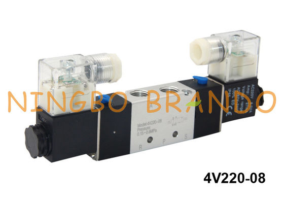 Tipo 5/2 CC pneumatica di Airtac dell'elettrovalvola a solenoide di modo 4V220-08-B 24V