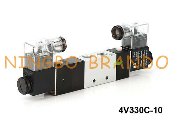 Tipo CA di 4V330C-10 Airtac di CC pneumatico 220V di modo 24V dell'elettrovalvola a solenoide 5/3