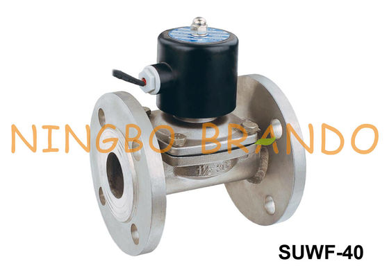 Tipo elettrovalvola a solenoide di acciaio inossidabile 24VDC 220VAC della flangia di SUWF-40 1 1/2»