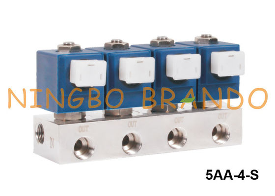 Elettrovalvole a solenoide montata collettore di acciaio inossidabile 1/4" 3/8" 1/2» 24V 220V