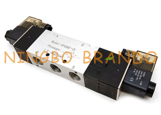 Tipo elettrovalvola a solenoide di Airtac pneumatica del centro chiuso di modo di 4V430C-15 5/3